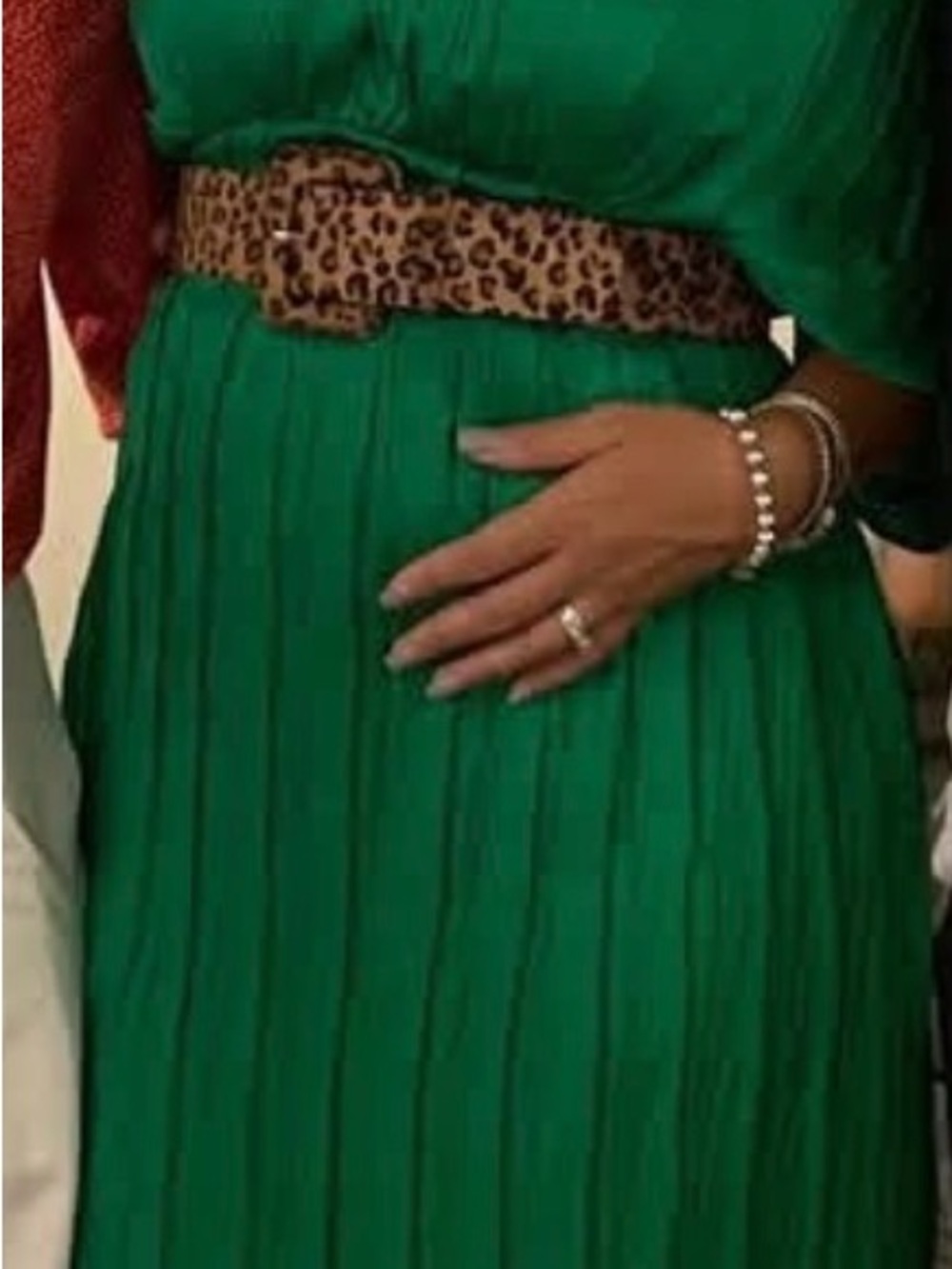 Zara Bright Green Pleated Midi Dress - Picture 9 of 9